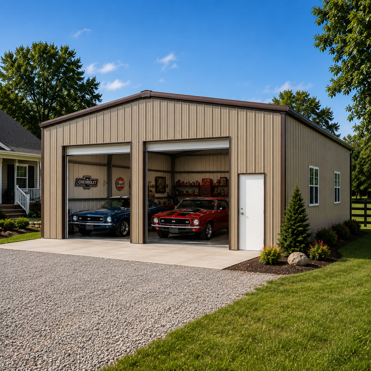QuickBuild steel garage for hobby and collector cars