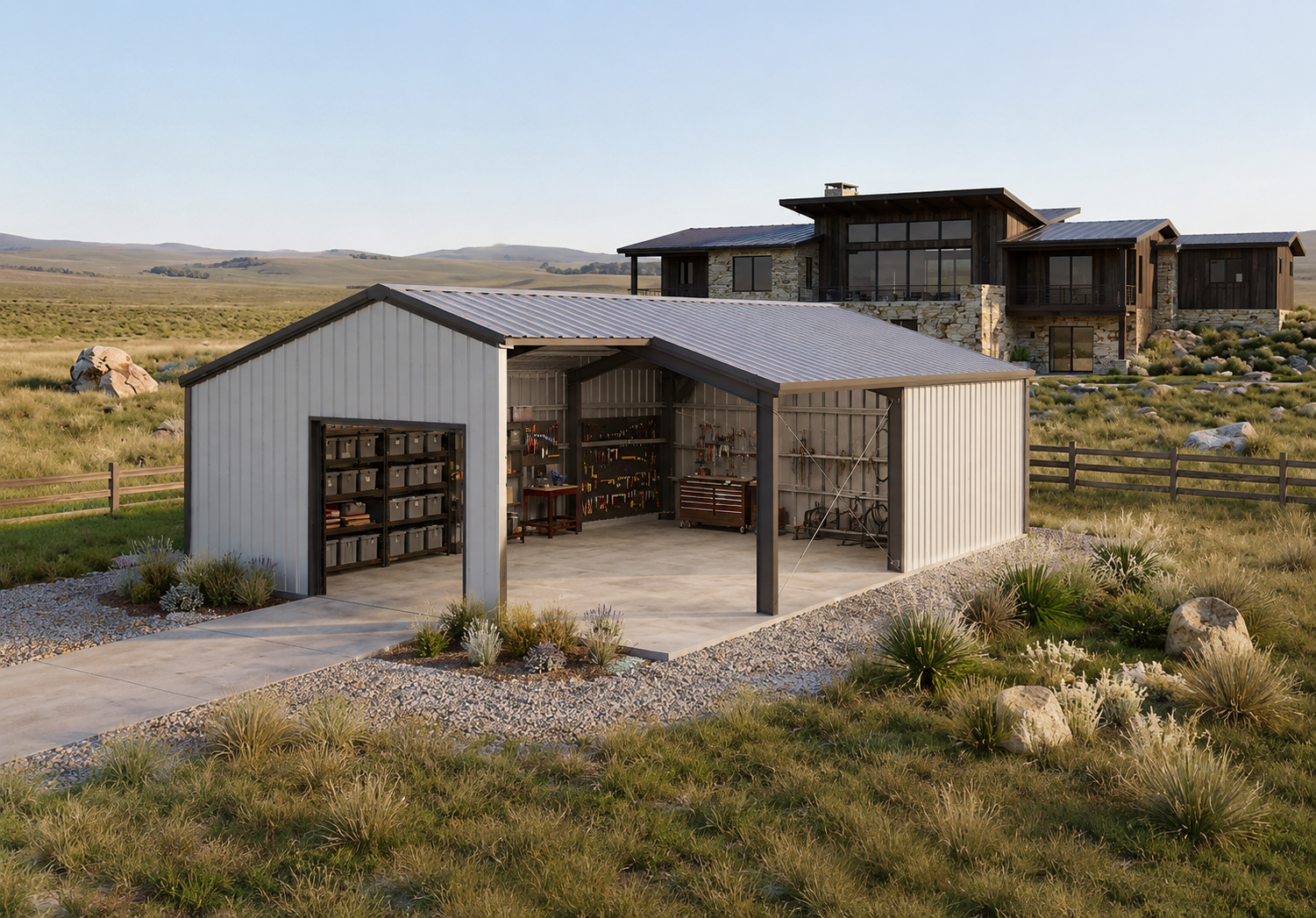 QuickBuild pre-engineered steel building for agricultural and property storage in Connecticut.