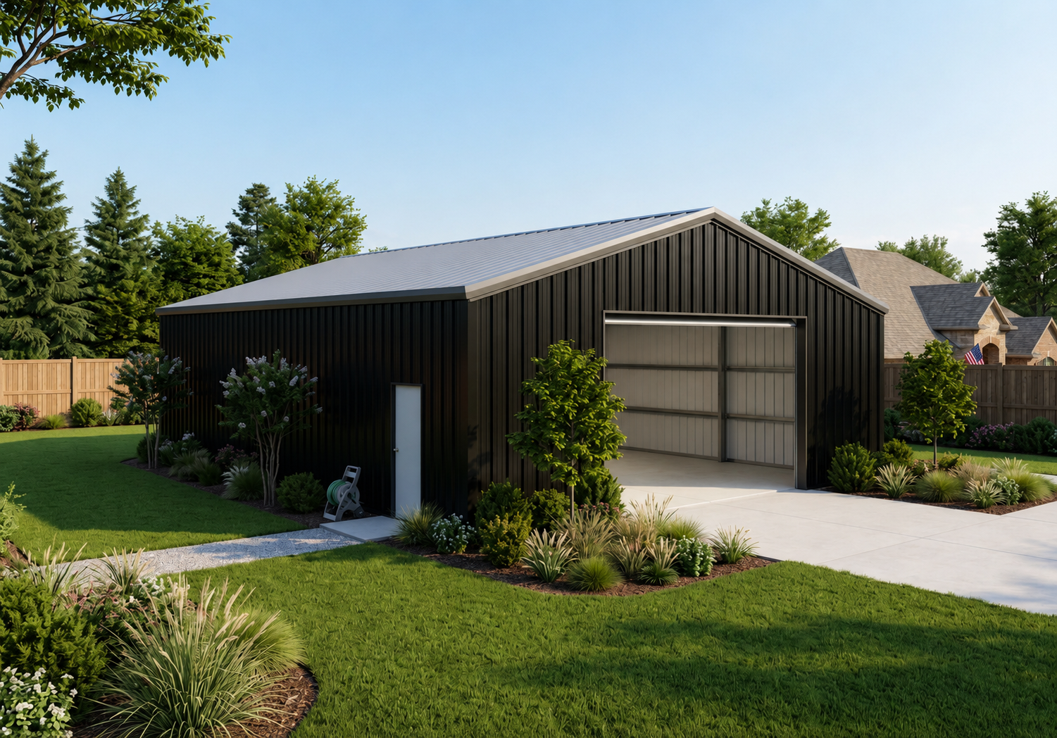 QuickBuild pre-engineered steel building designed for workshop and garage space in Connecticut.